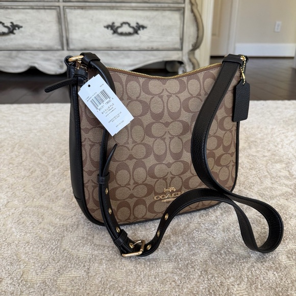 Coach Signature Ellie File Monogram Canvas Leather Crossbody Bag / BRAND NEW
